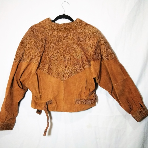100% Leather Lined Brown Snap Jacket Size M Vtg - Picture 3 of 8